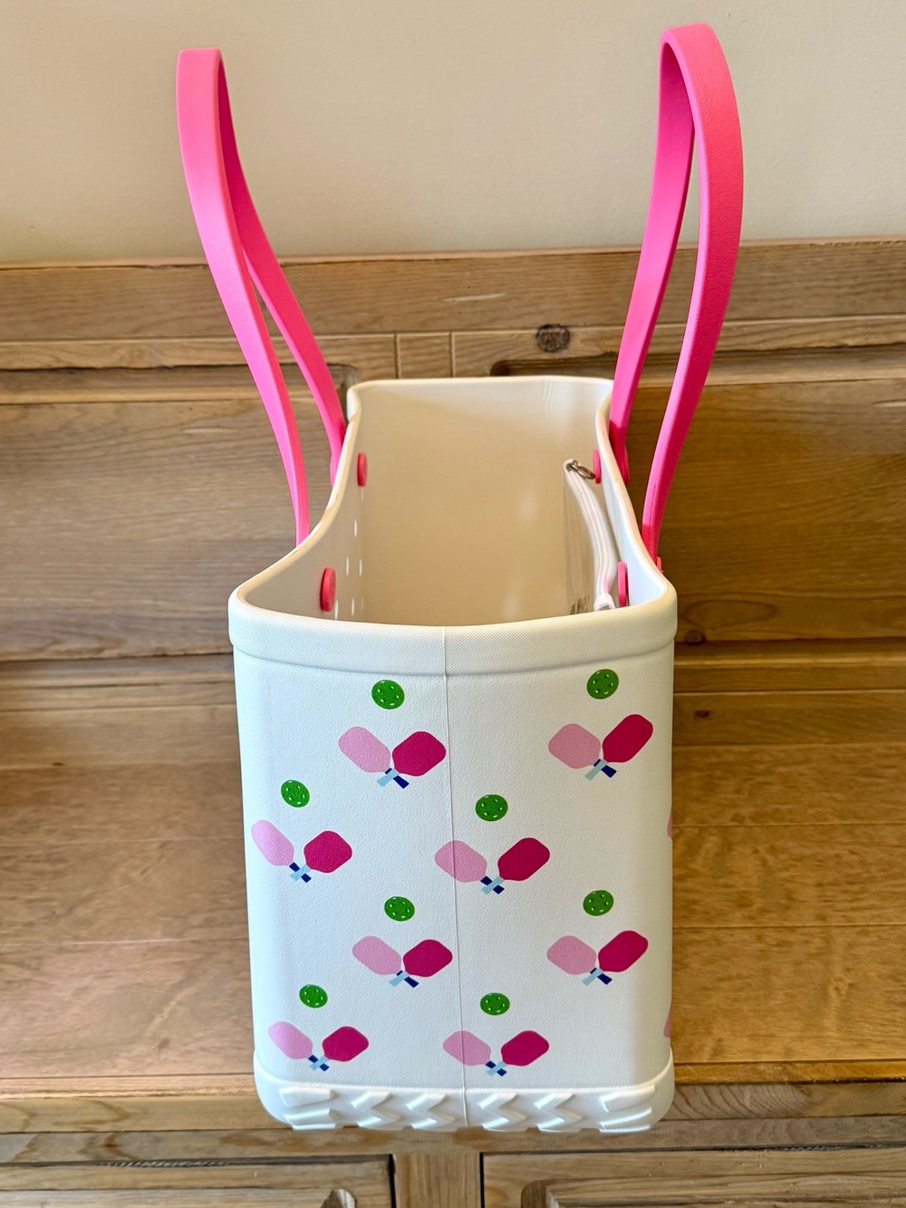 Original Bogg Bag Large Beach Tote MVP Sports Pickleball White Pink Green NWT - Picture 2 of 10